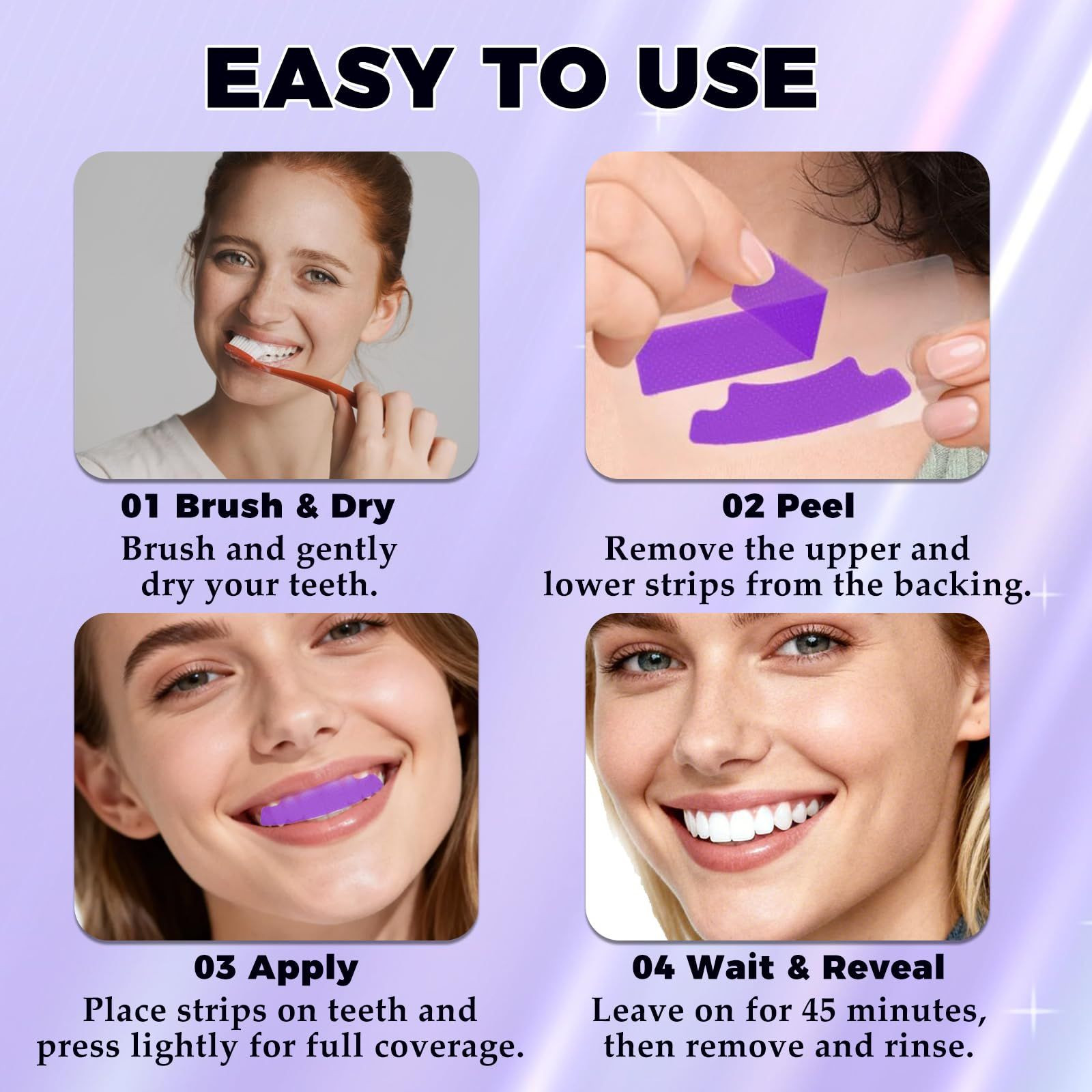 14 PCS Purple Teeth Whitening Strips, Smile 1 Count (Pack of 1)