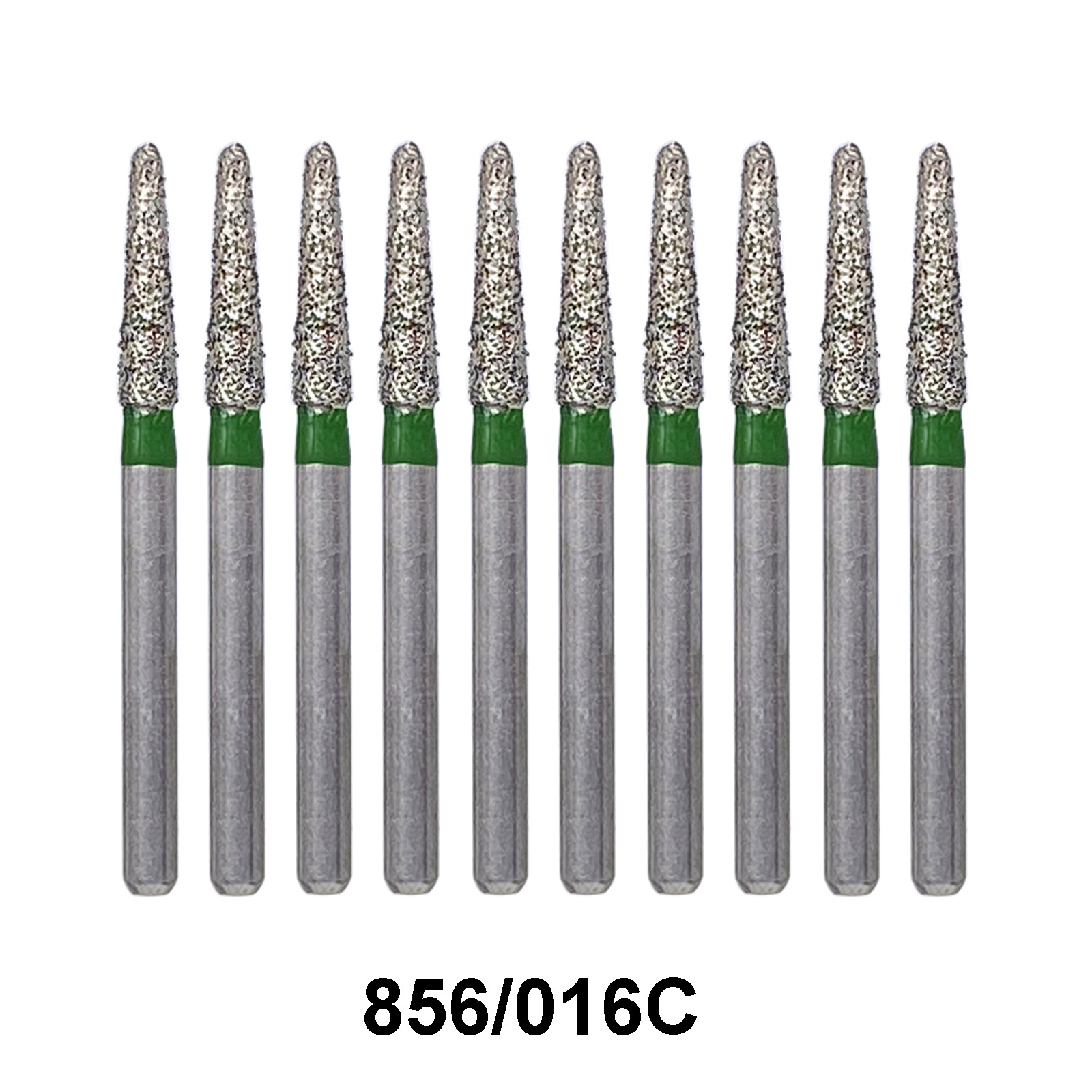 Dental Diamond Burs FG 856/016C Round End Taper Coarse Grit Green High Speed Bur