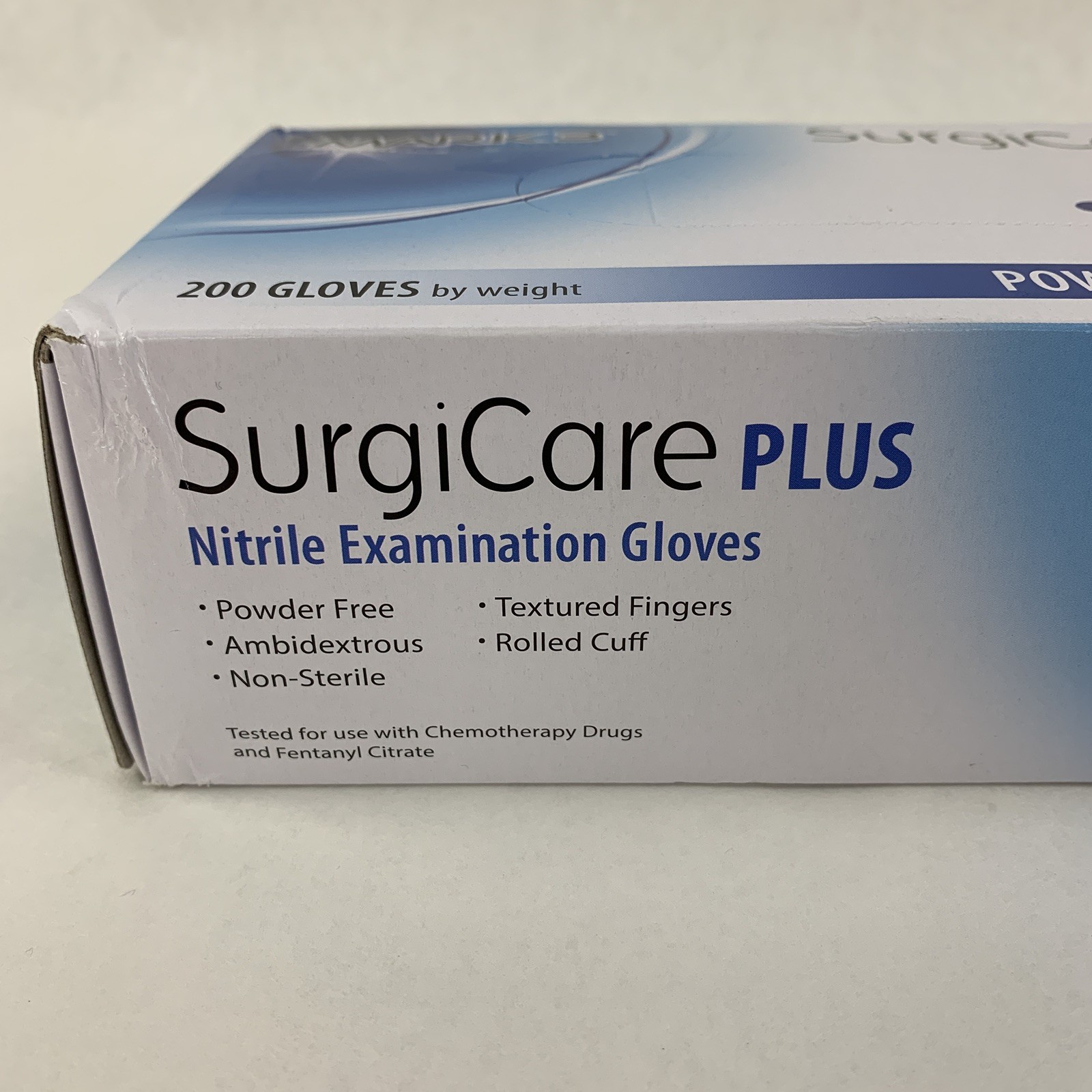SurgiCare Plus Nitrile Exam Gloves Blue 200 Count Large MARK3 1933 New