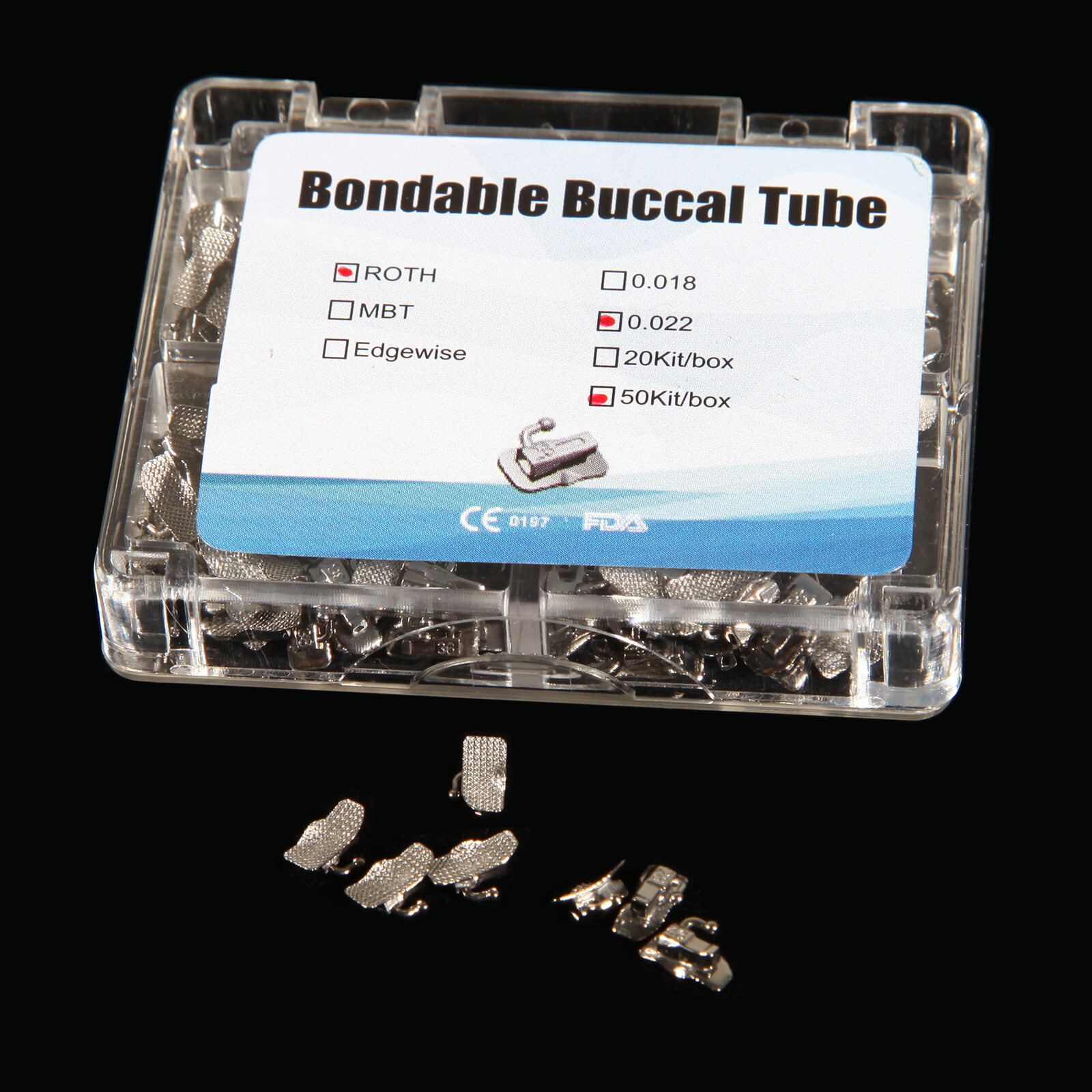 5o set/box Dental Orthodontic Bondable Buccal Tube Roth 022 1st molar CE&FDA OR