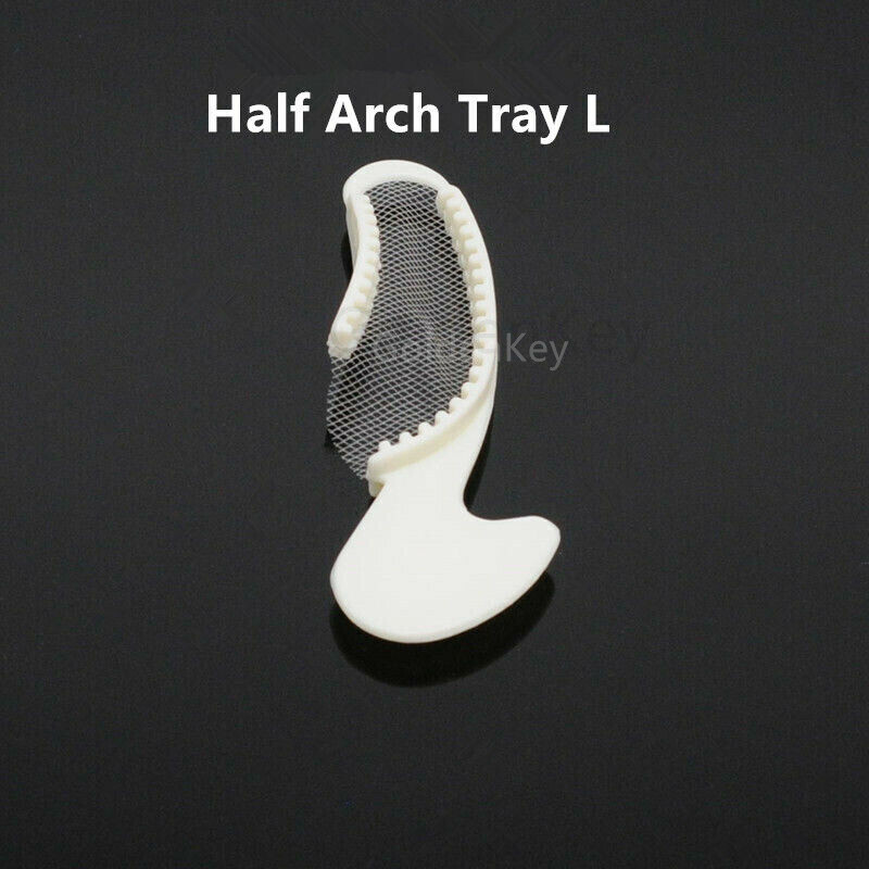 Dental Bite Impression Trays Triple Registration White Denture Tray Net Half L