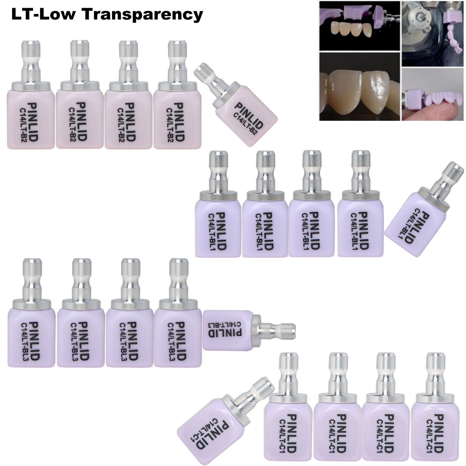US 5Pcs/Box C14 LT Dental Lab Glass Ceramic Lithium Disilicate CAD/CAM Blocks