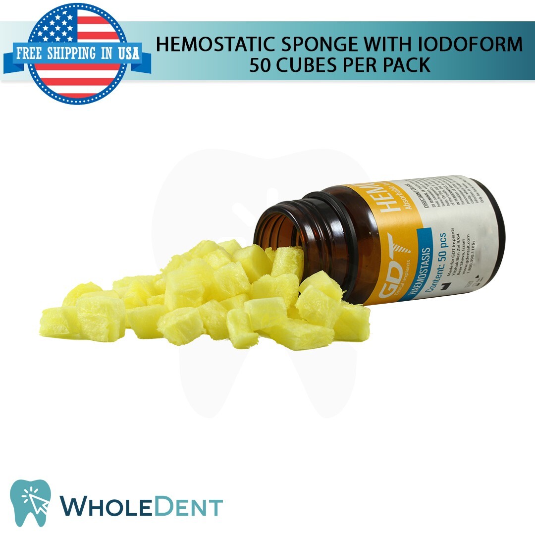 Dental Hem0sponge Collagen With I0doform 50pcs Non-Sterile Full Absorption