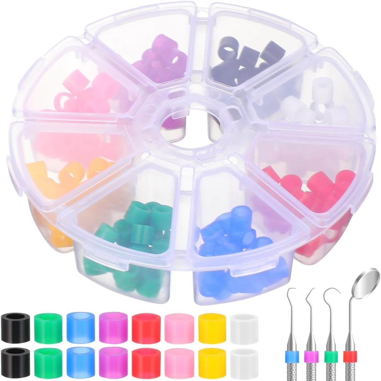 160pcs Dental Code Rings Autoclavable Silicone Instrument Identification Ring…