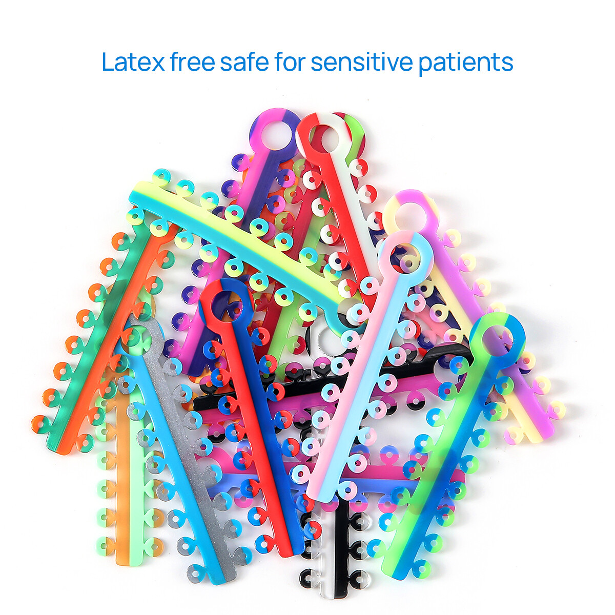 Dental Orthodontic Elastic Ligature Ties Rubber Bands Single/Double Color Brace