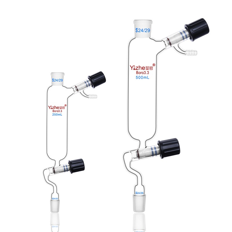 Lab Glassware 250ml-500ml Filling Funnel with Vacuum Valve & Standard Joints