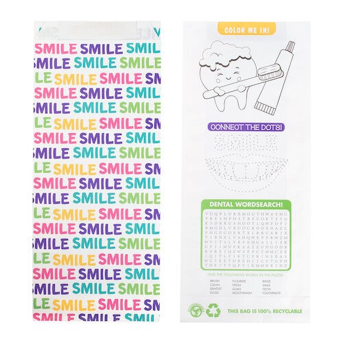 Full Color Pharmacy Bags Full Color Pharmacy Bags-Scatter Smile, 100/Pkg, S8646