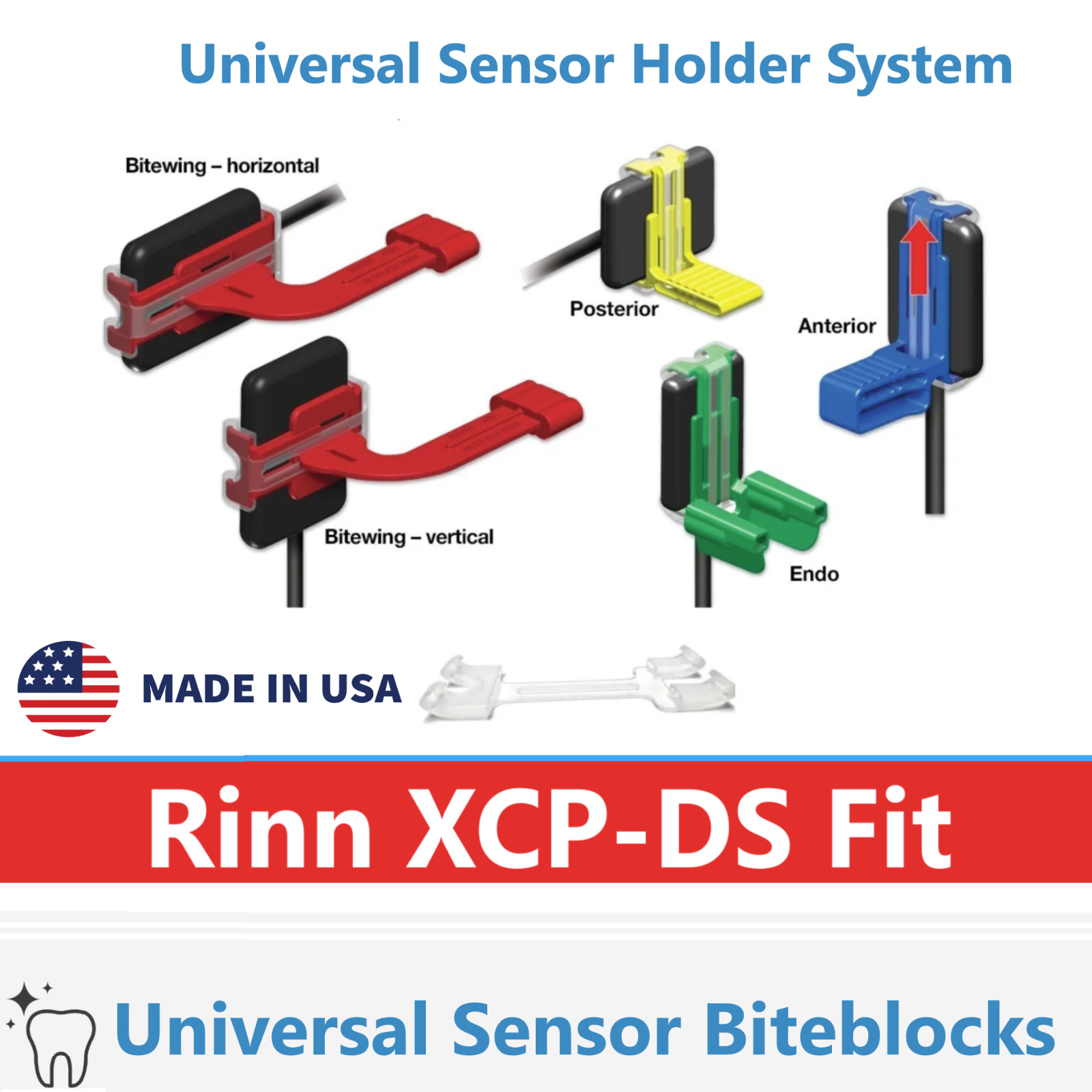 XCP-DS Fit® universal sensor holder system Biteblock Dentsply Rinn Made in US