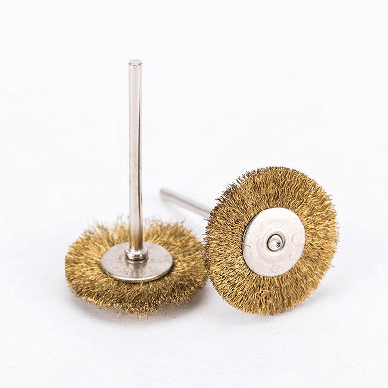 10Pcs Dental Copper Brass Wire Brush Polishing Wheel Polishes 19mm/22mm/25mm USA