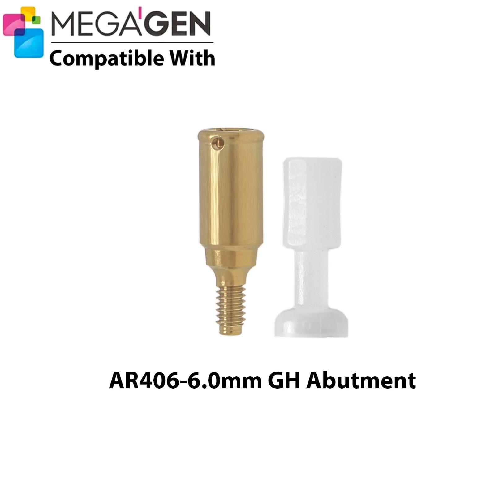 Dental Locator Abutment & Male Cap Compatible MegaGen AnyRidge AR Implant System