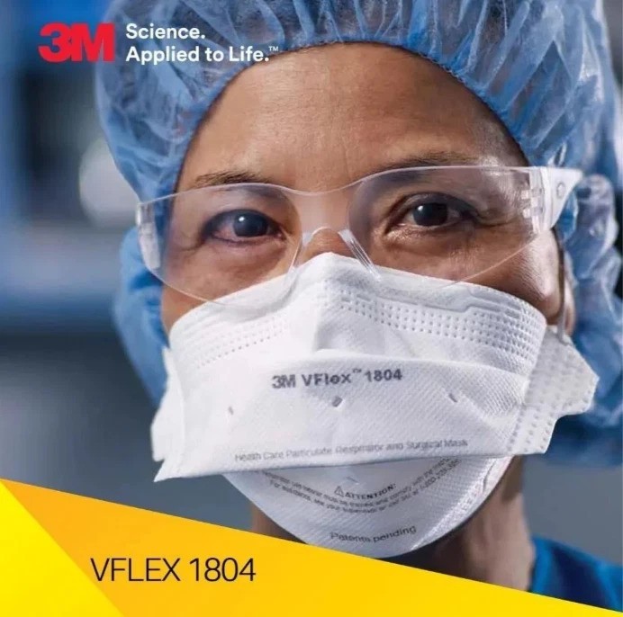 50 PCs 3M VFlex 1804 Particulate Respirator NIOSH N95 Surgical Masks