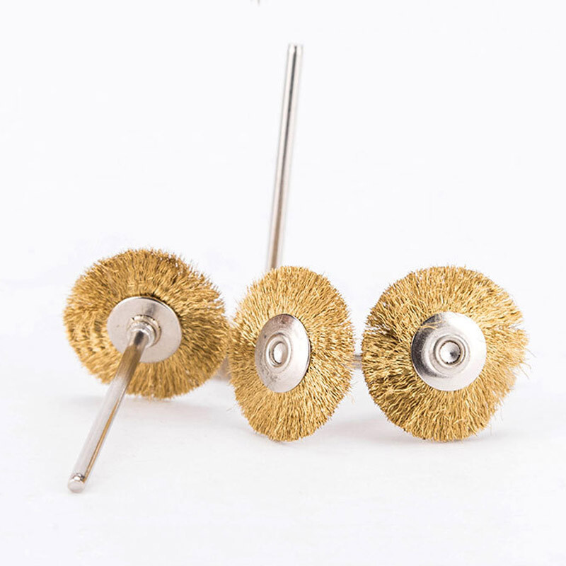 10Pcs Dental Copper Brass Wire Brush Polishing Wheel Polishes 19mm/22mm/25mm USA