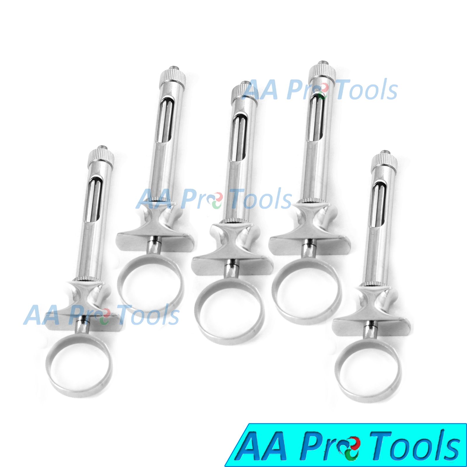 AA Pro: 5 X Aspirating Cartridge Dentist Syringe 1.8 ML Dental Stainless Steel