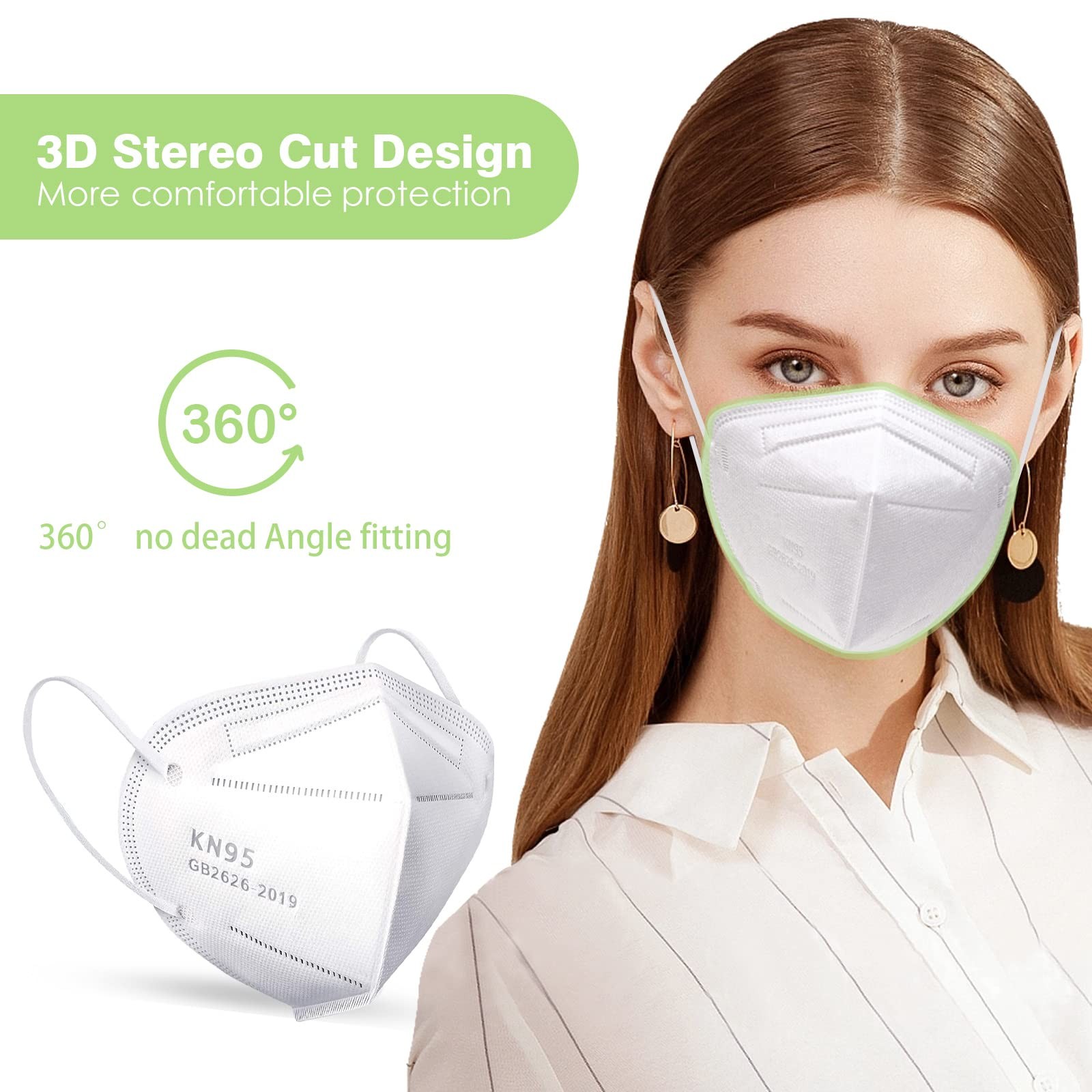 50 Pcs KN95 Face Maks for Audlts White