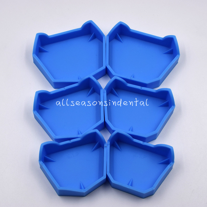 1 Set /6Pcs Dental Lab Teeth Model Former Base Mold With Notches Impression Tray