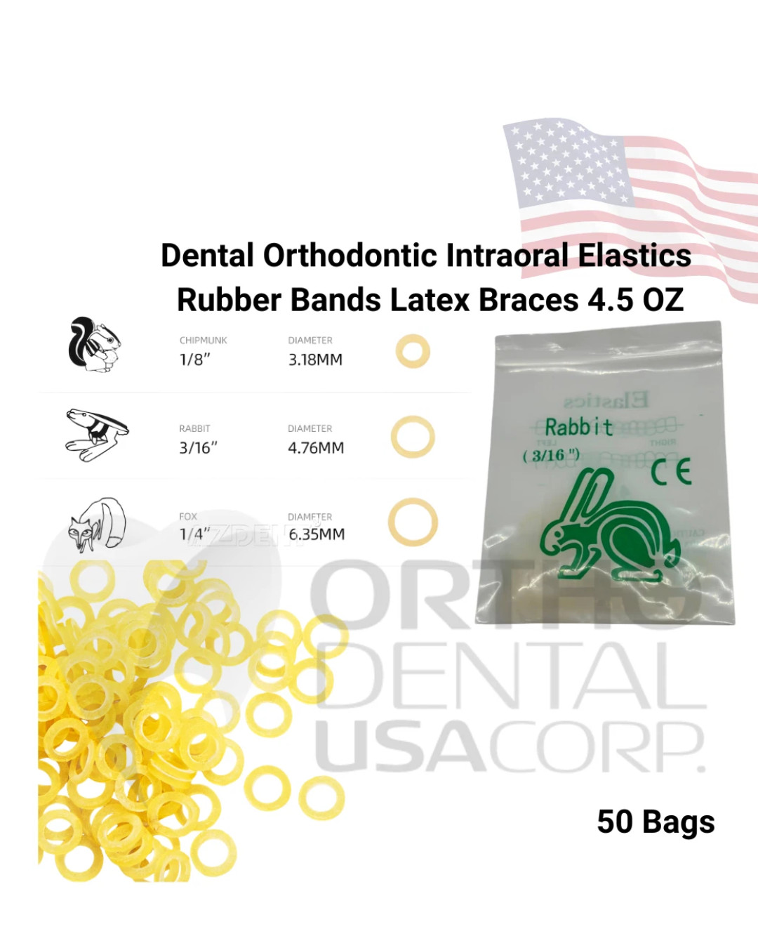 5,000 pcs Orthodontic Intraoral Elastics Rubber Bands Latex Braces USA Seller