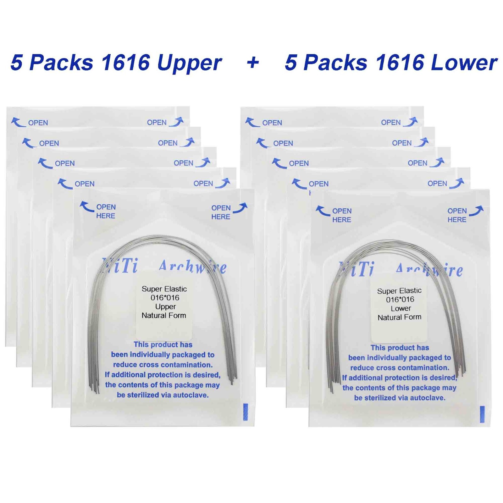 100PCS Dental Orthodontic Niti Arch Wire Natural Round Rectangular 19×25 16×22