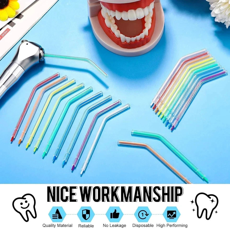 Dental Colorful Disposable 3-Way Air Water Syringe Triple Spray Nozzles Tips