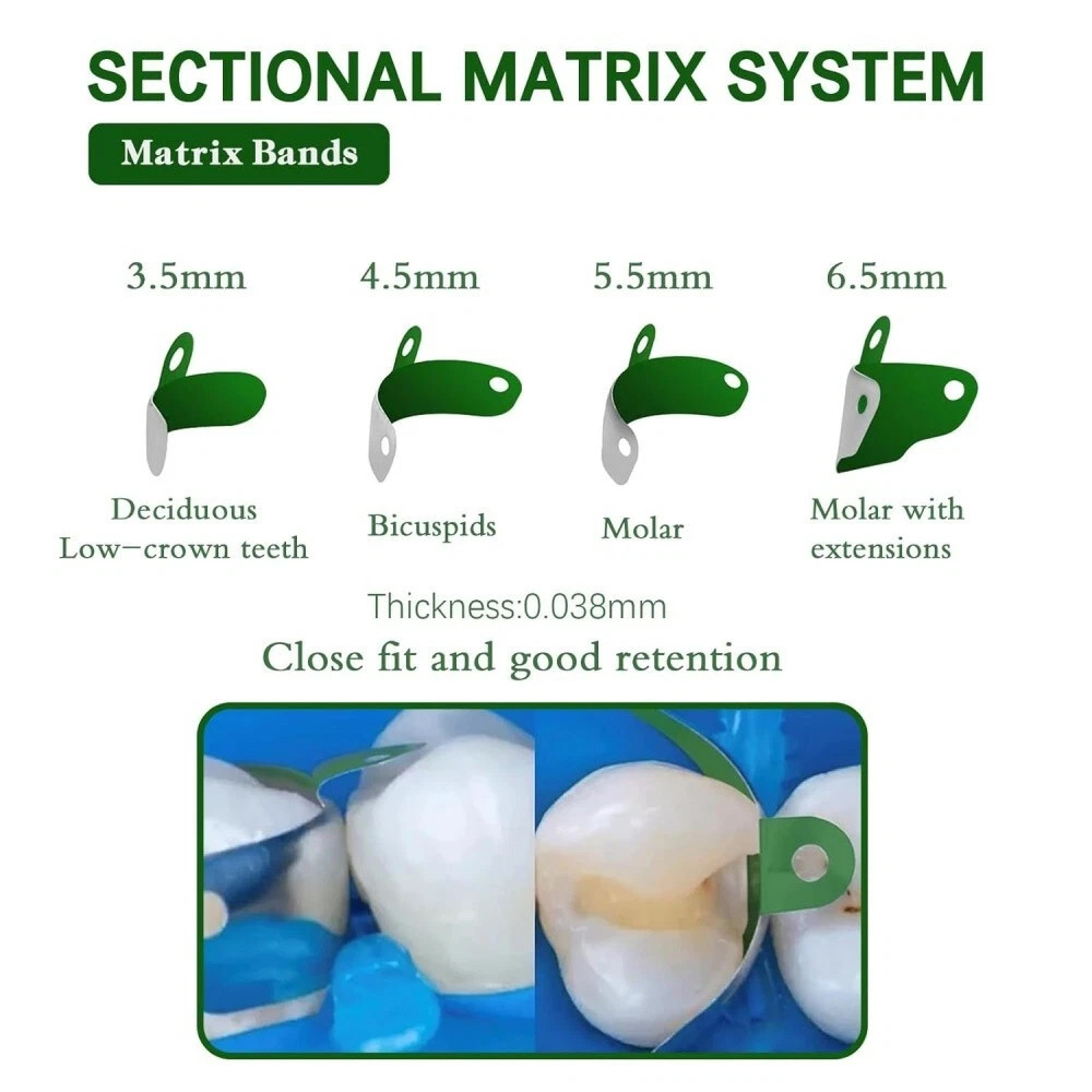Dental Matrix Bands Ring Sectional Matrice Clamp Fit Garrison Palodent V3 System