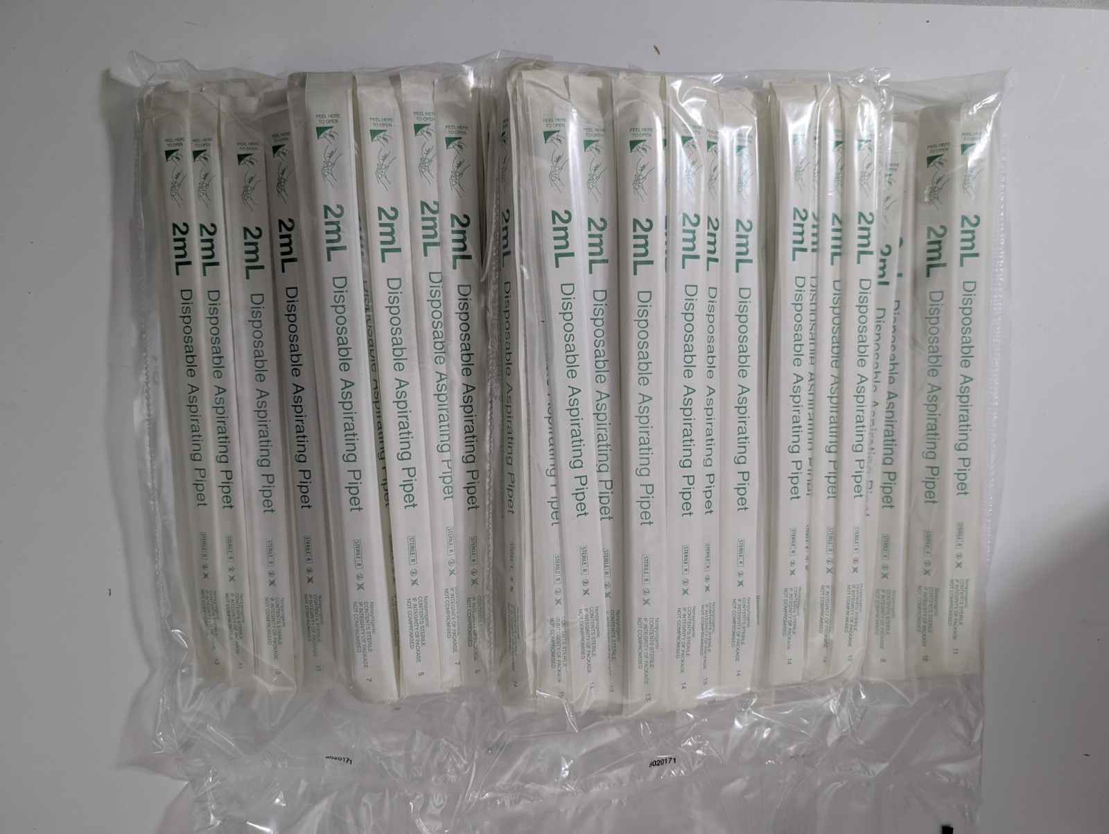 2mL Aspirating Pipets Sterile Polystyrene Individually Wrapped 200ct EXP 09/2023