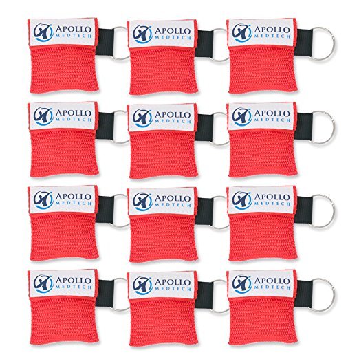 12 pack – Key Ring CPR Mask – Emergency Face Shield with One-way Valve