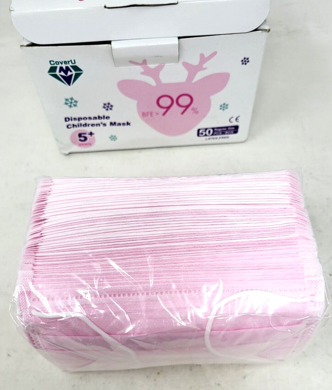 Medtecs Kids Face Mask Disposable 50 PCs – Comfy 3-Ply Breathable Children Mask
