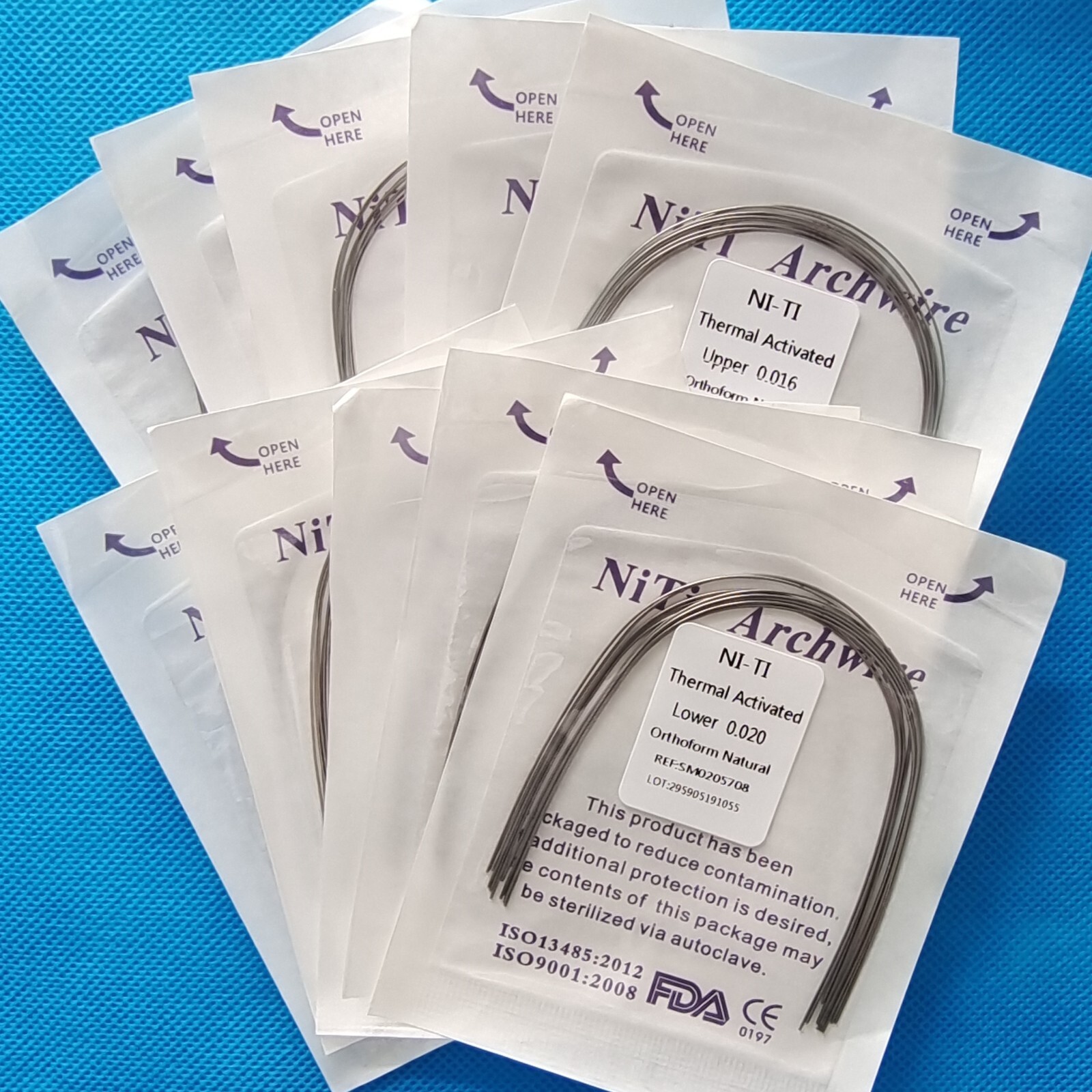 Dental Orthodontic Niti Thermal Activated Round Arch Wire Natural Form