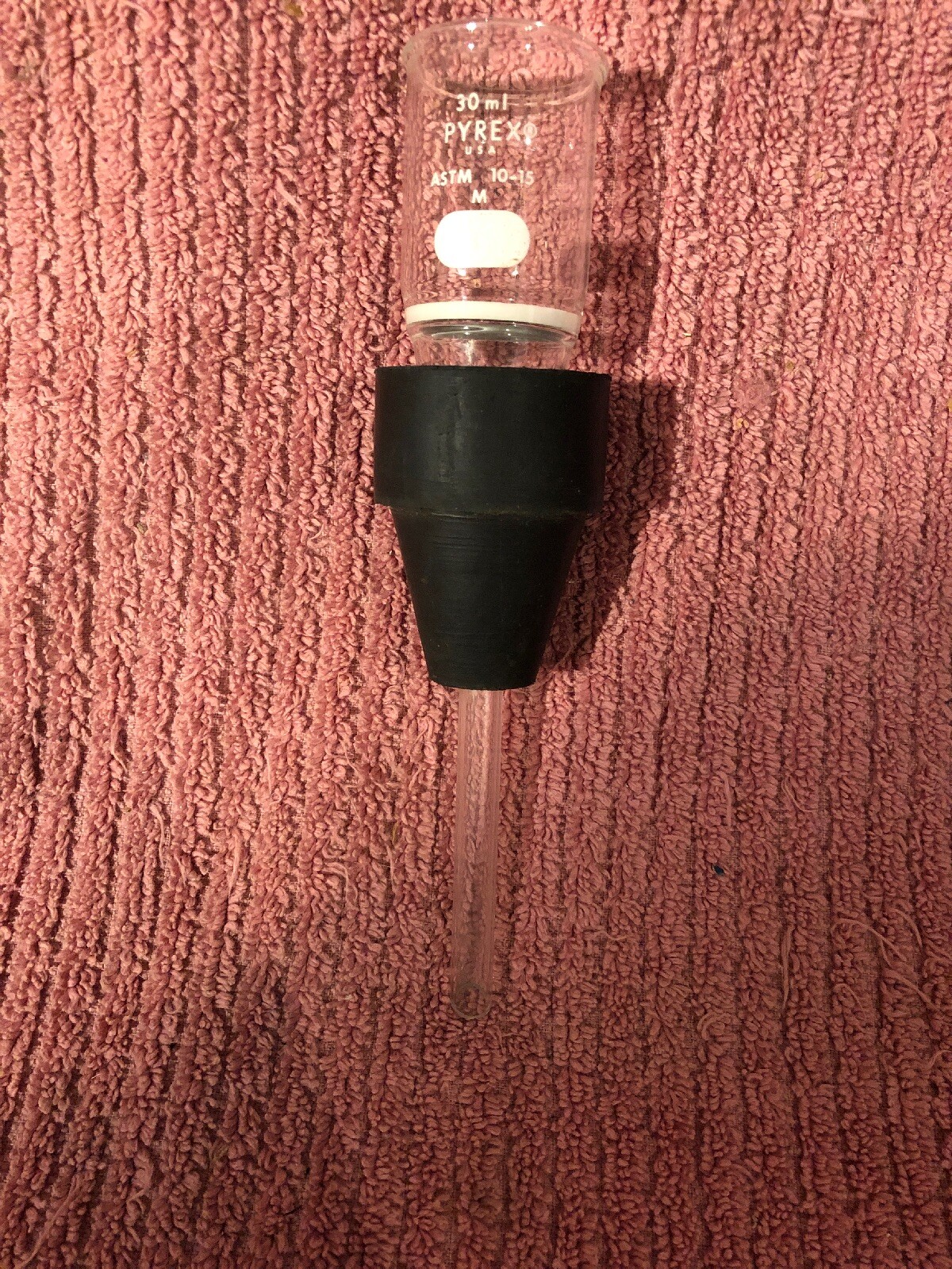 30ml Pyrex Funnel With Frit With Unknown Rubber Funnel Lab/distilling