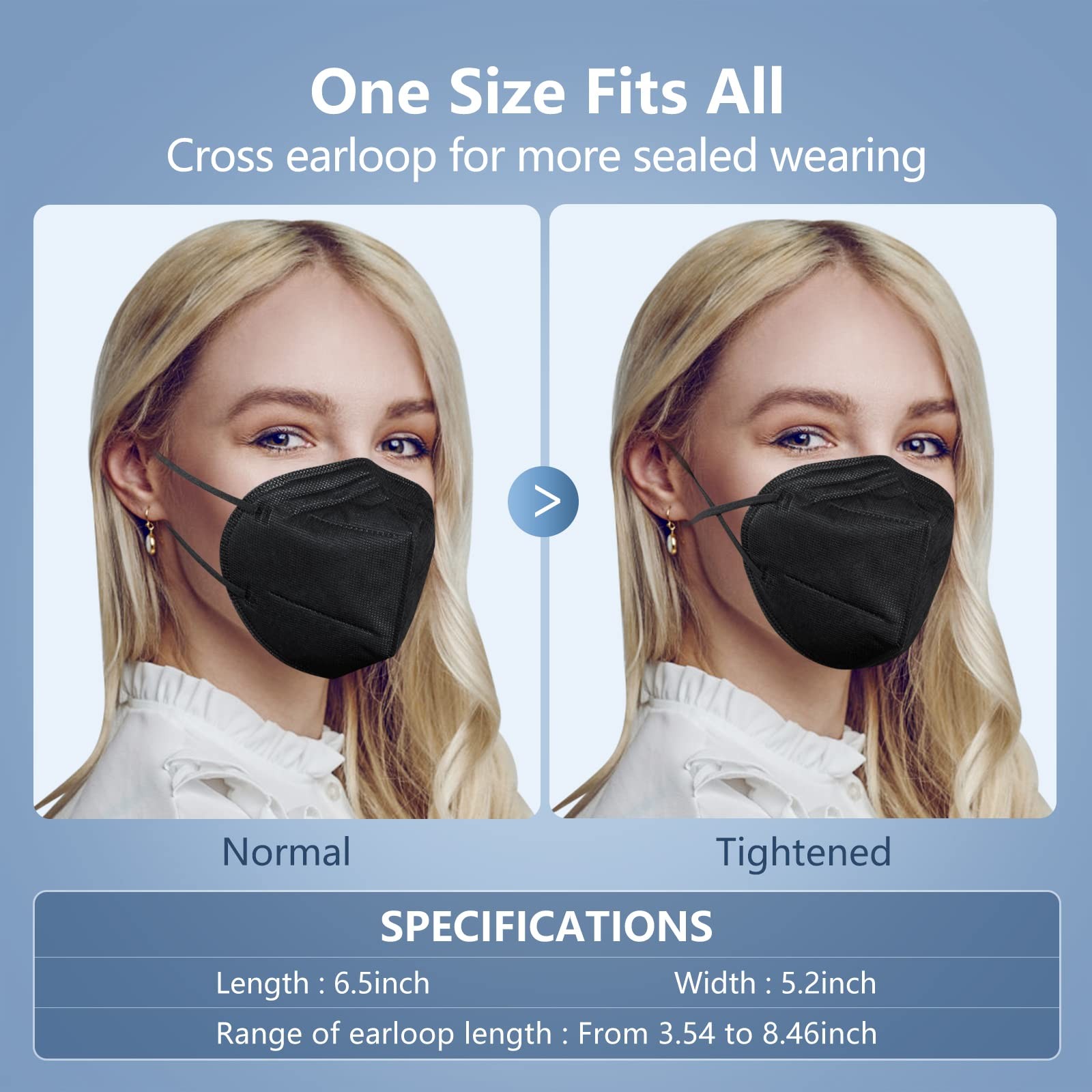 HALIDODO 50 Pack KN95 Face Masks Multi-Color MTC II