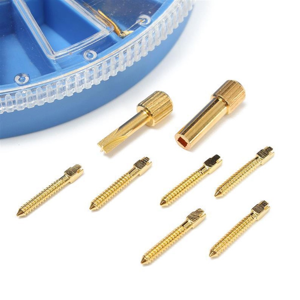 120/240Pcs Dental Screw Post Gold/Steel Plated Conical Root Canal Pins