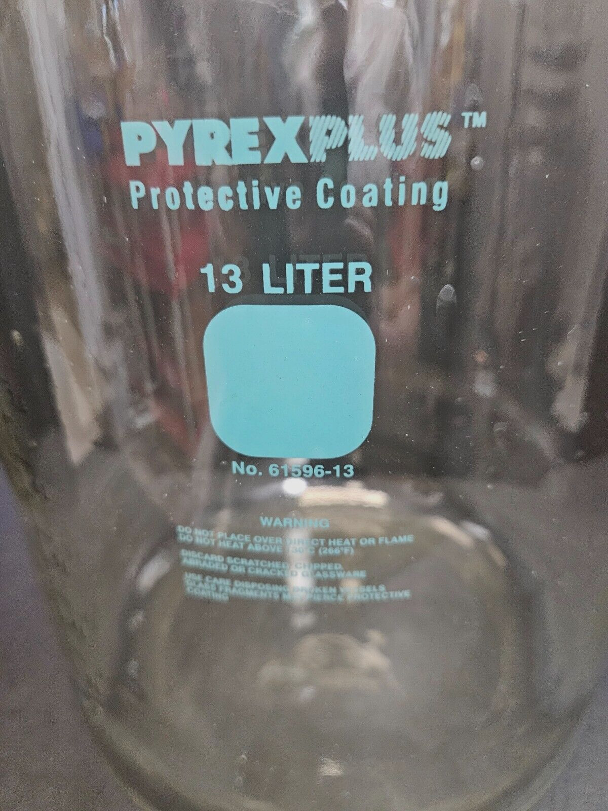 Corning Solution Bottle PyrexPlus Coated 13.25 L with Tooled Neck