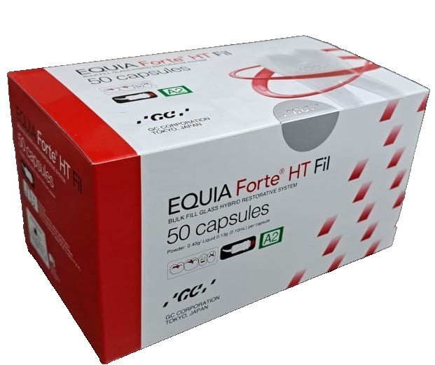 GC EQUIA Forte HT A2 50 Caps Bulk Fill Glass Hybrid Dental Restorative Fast Ship