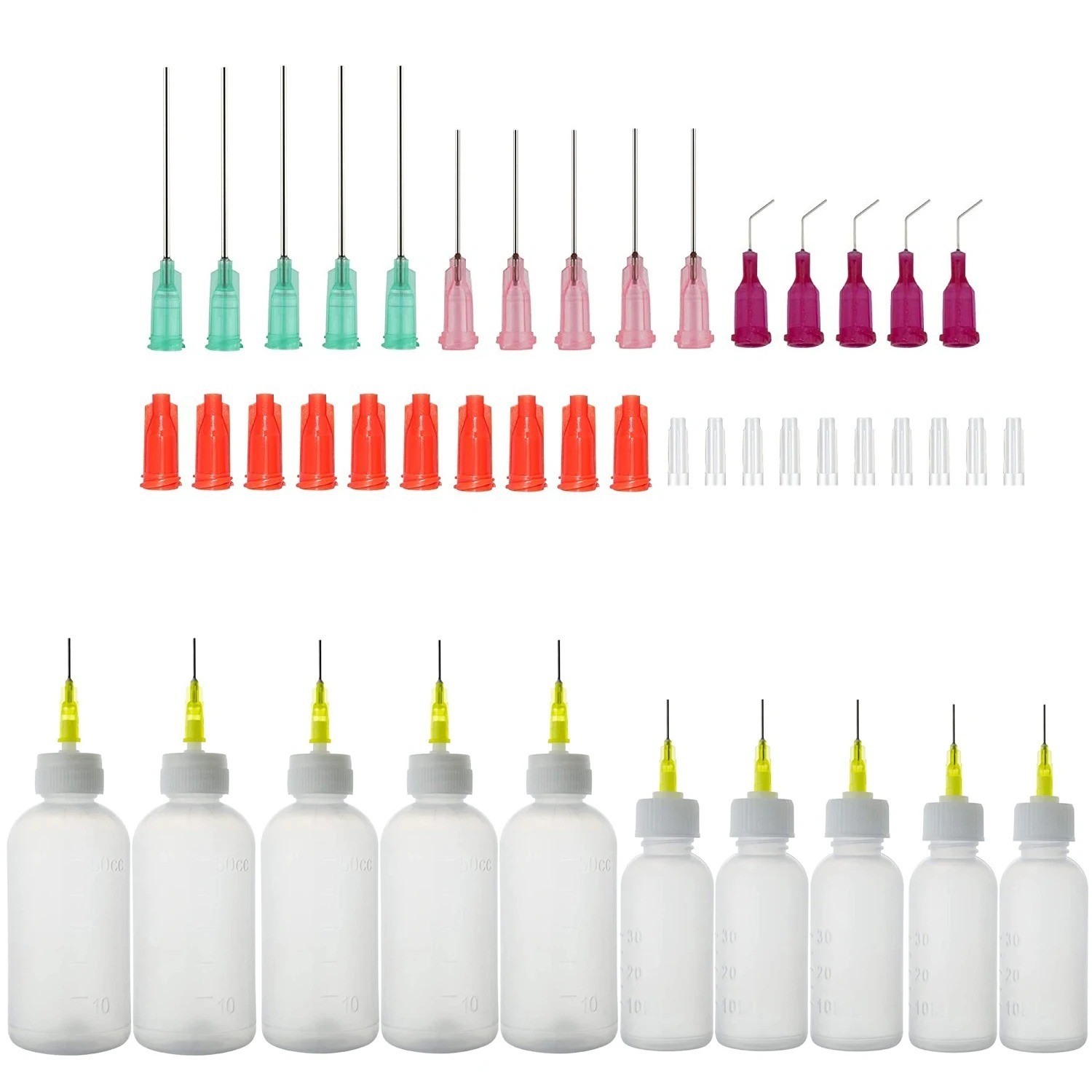 6 Pack Needle Tip Squeeze Bottle 50mL,Precision Gun Oil Bottle, Needle Oiler &