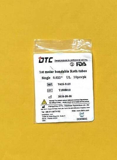 FDA 1st molar non-convertible Roth bondable buccal tube single 0.022″ 100 unit