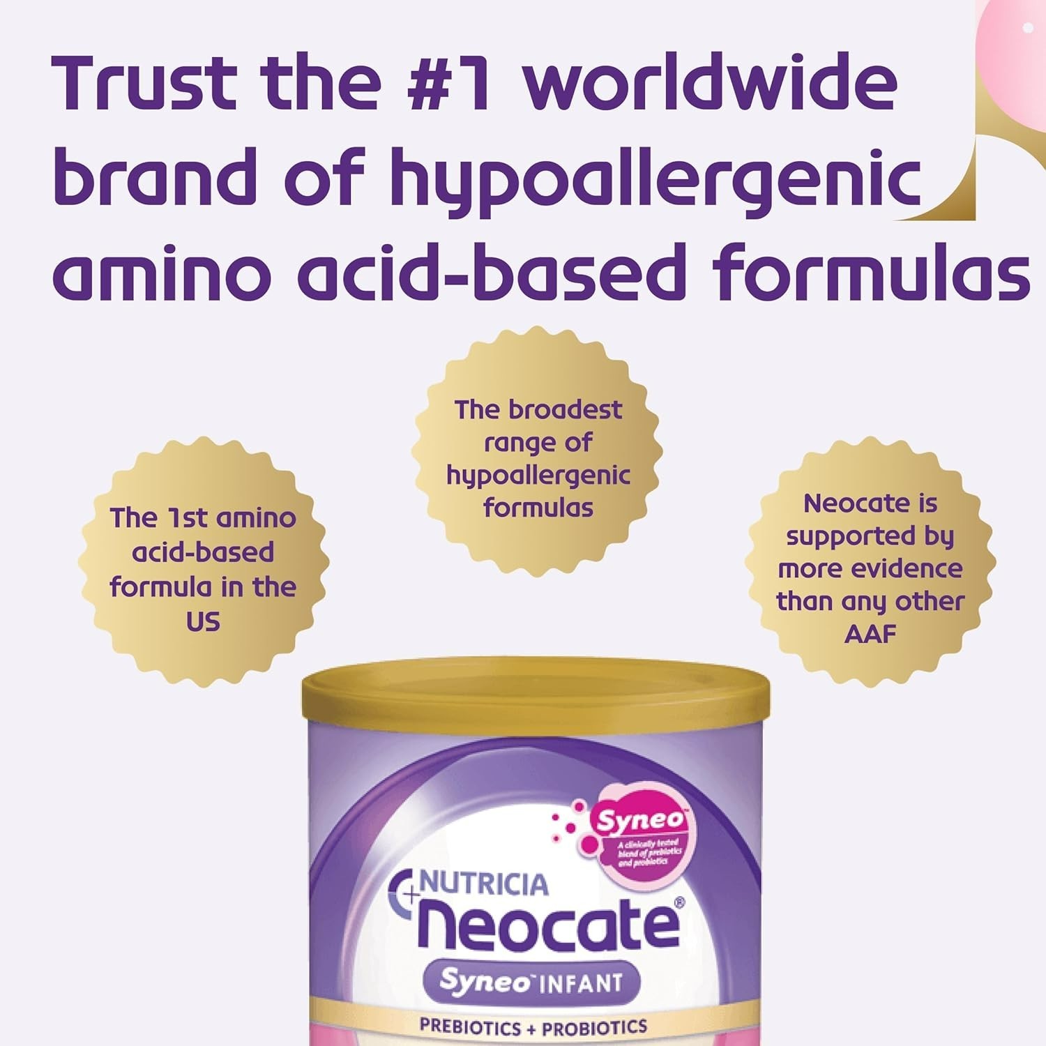 Hypoallergenic, Dairy-free, Amino Acid-Based Baby Formula with Prebiotic Fiber,