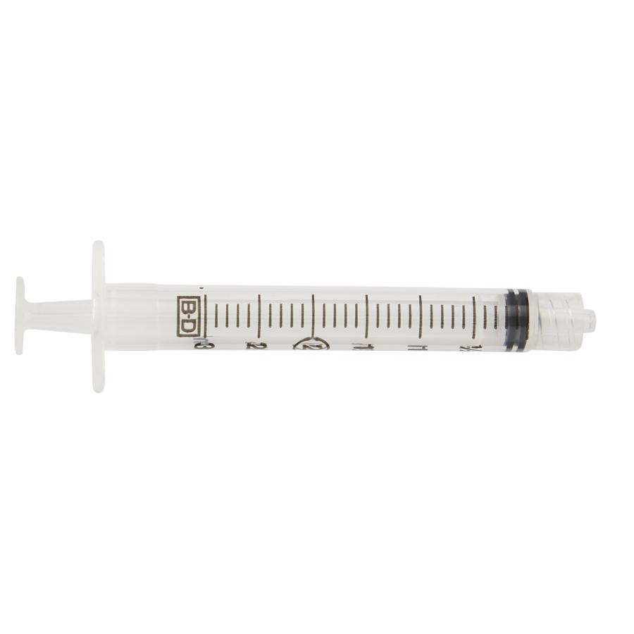 BD Luer-Lok Syringes .1mL Increments Tip 3mL No Safety Flat Top 200, 309657