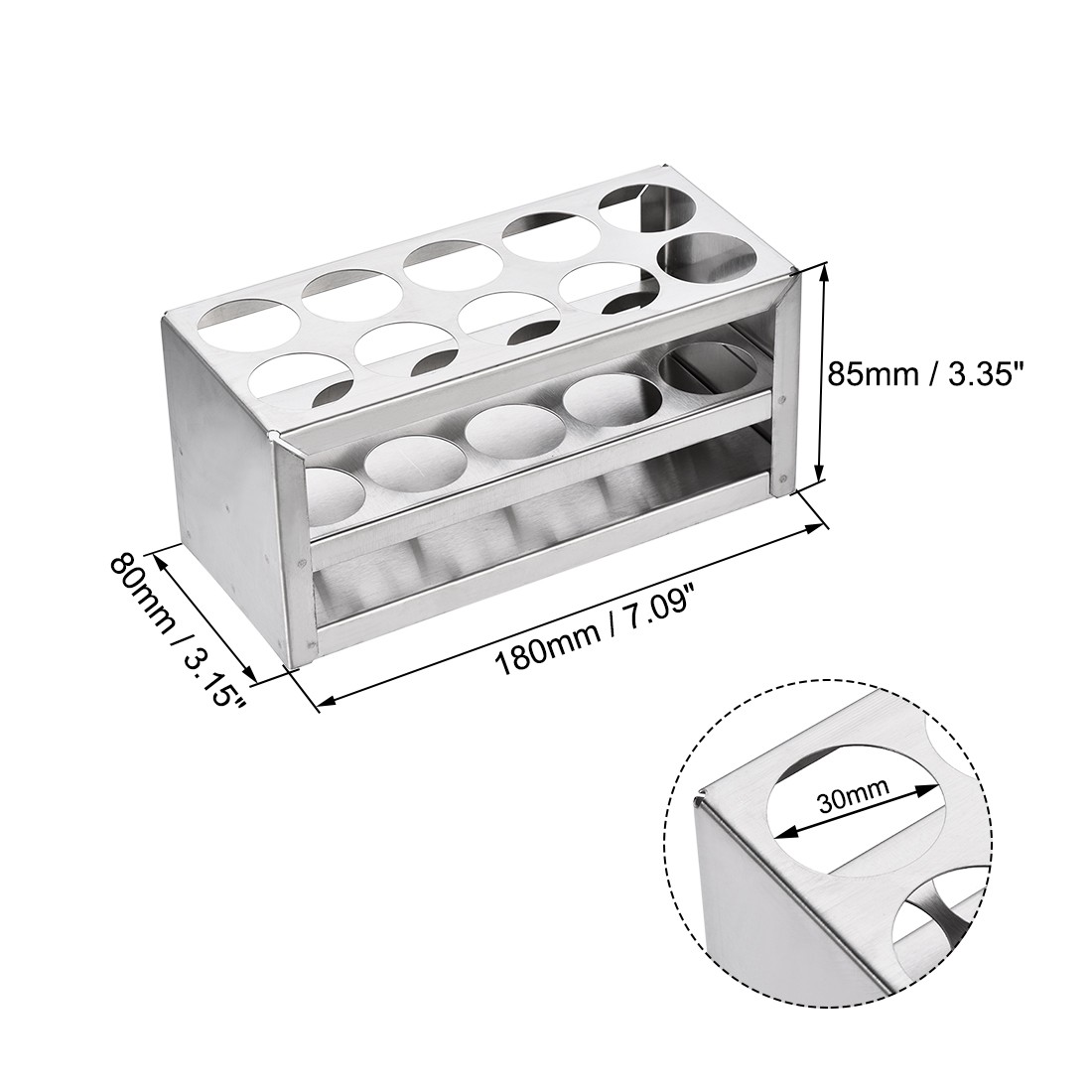 30 Holes 3 Layer Test Tube Holder Rack Lab Stand Stainless Steel