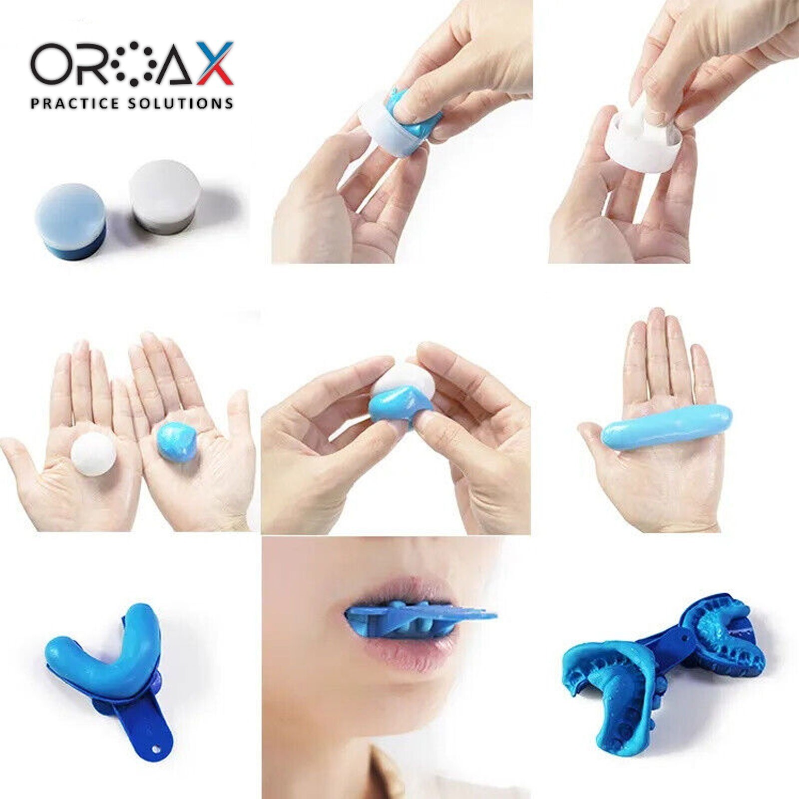 Dental Hydrophilic Firmer Mould Impression Putty Teeth Retainer Silicon + Tray