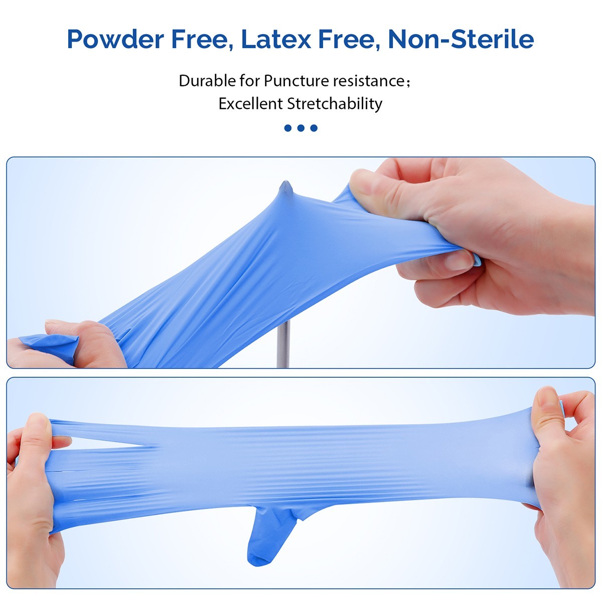 Disposable Glove Blue Nitrile Medical Gloves Powder Free Latex Free Food Grade