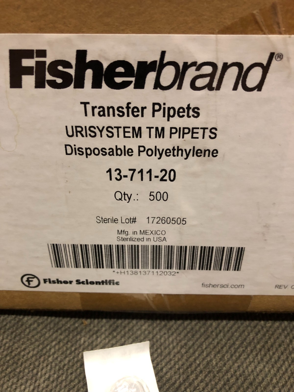 500 Fisherbrand Transfer Pipets URISYSTEM TM Disposable Polyethylene 13-711-20