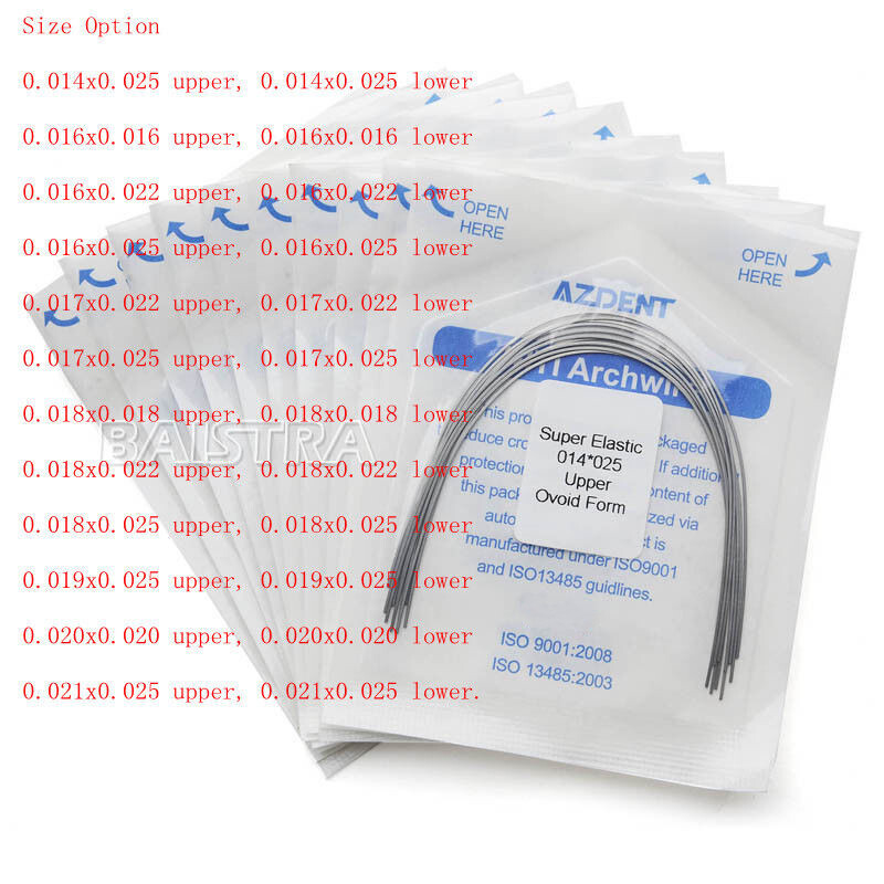 5*Dental Ortho Arch Wires Super Elastic Niti Rectangular Ovoid All Sizes 10pc/pk
