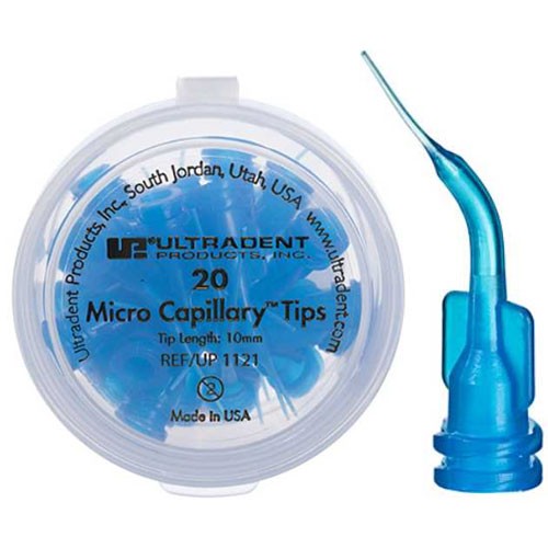 Ultradent 1121 Micro Capillary Oral Dental Tips 10mm Blue 20/Pk