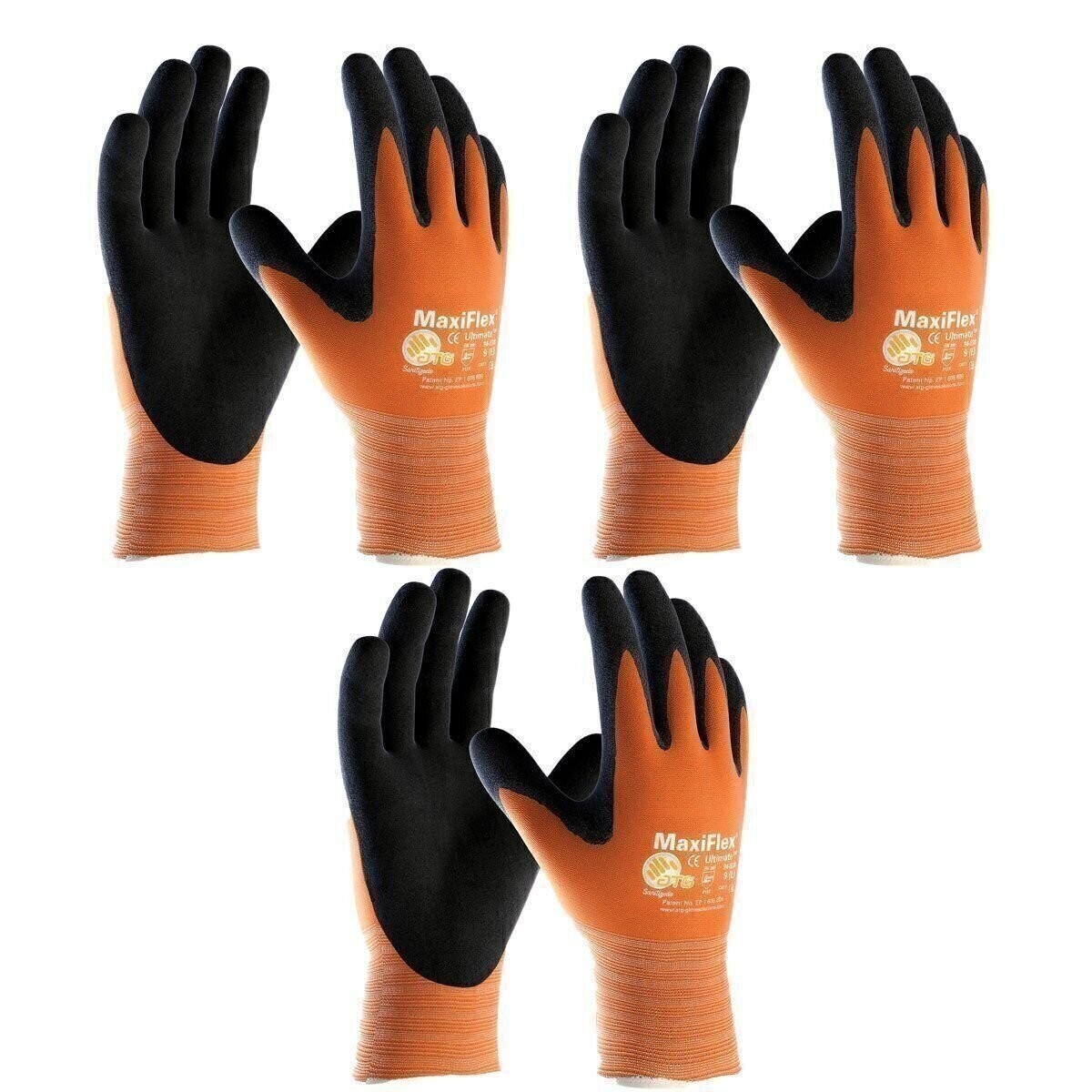 PIP unisex-adult Pip3 Pack MaxiFlex Ultimate Hi-Vis Orange Work Gloves…