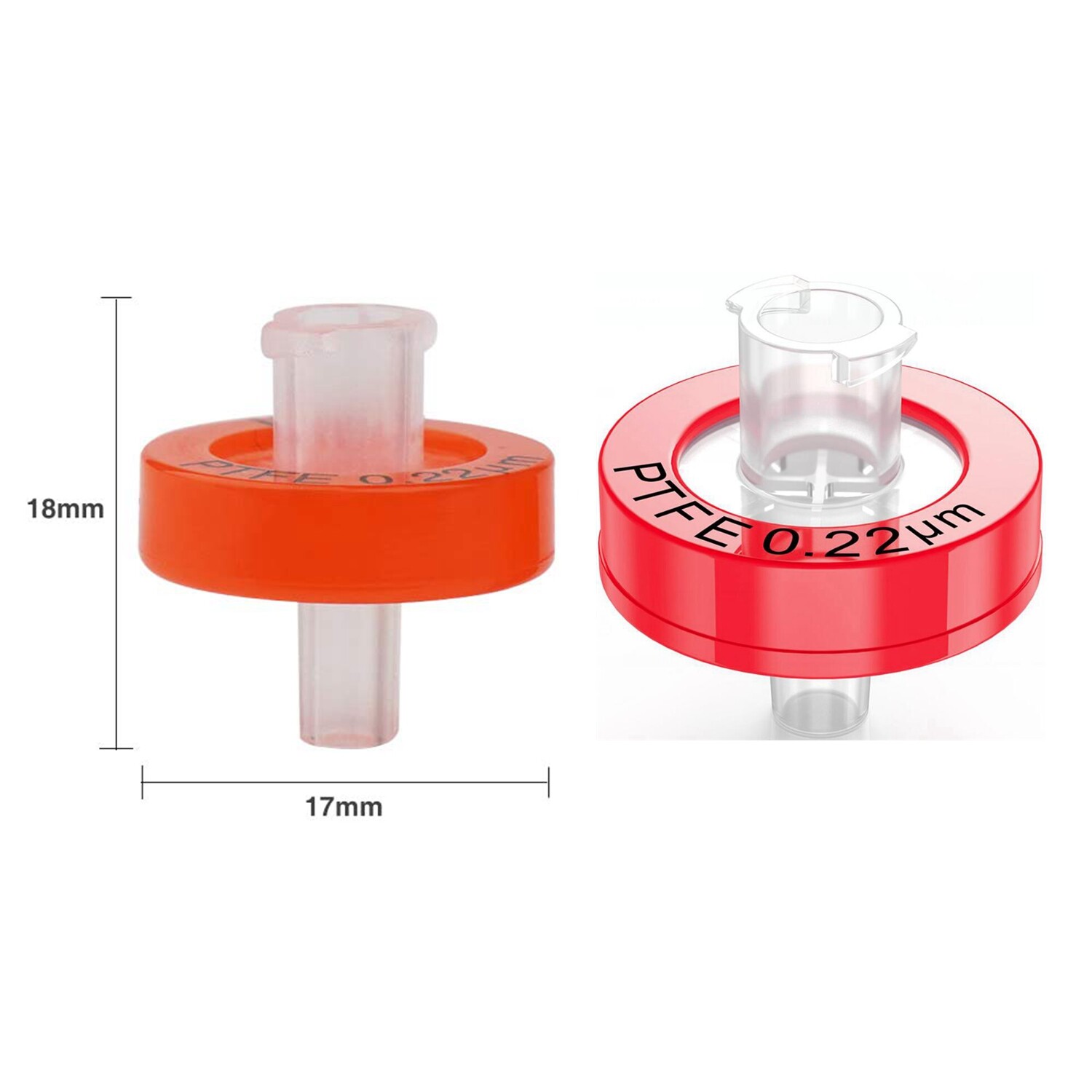 50ps PTFE Membrane Syringe Filters 0.22um Pore Size 13mm Hydrophilic Non-sterile