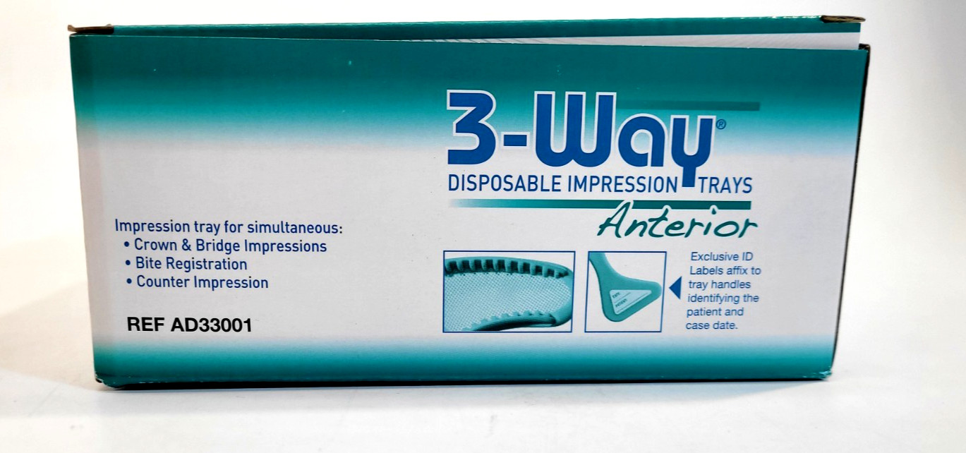 Sultan 3-Way Disposable Impression Trays Anterior REF AD33001 35/Box