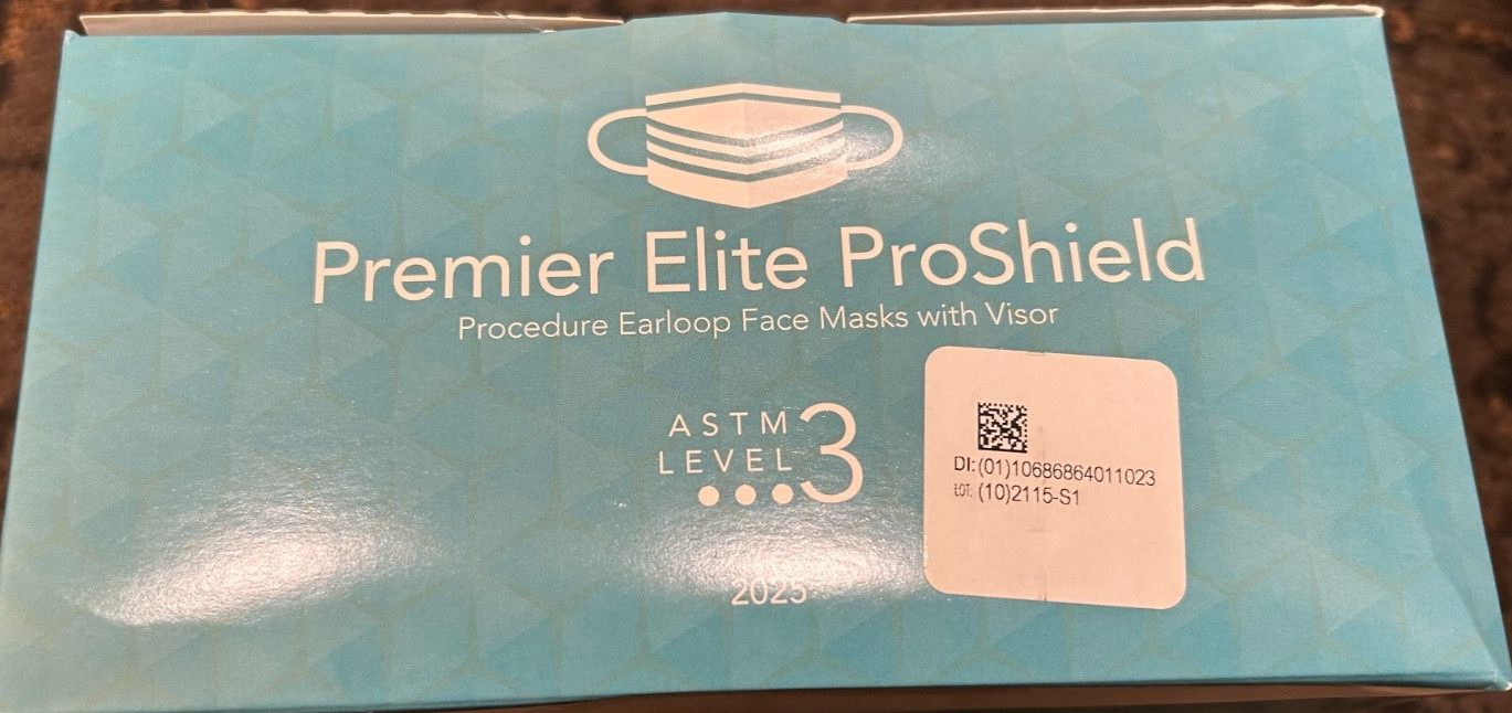 Medicom SafeMask Permier Elite ProShield Face Mask with Visor, Teal, 25/Bx