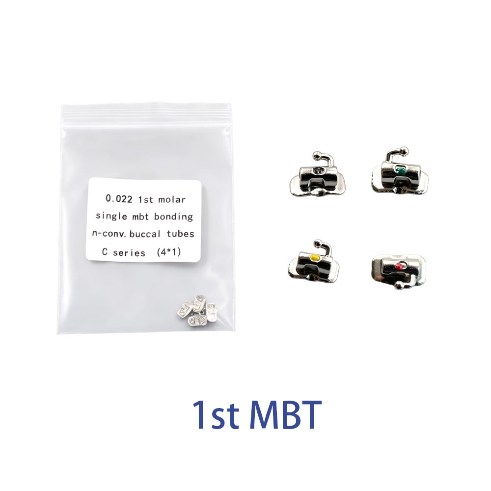 Dental Ortho Bondable Buccal Tube Roth MBT .022 1st/2nd Molar Laser Color Marked