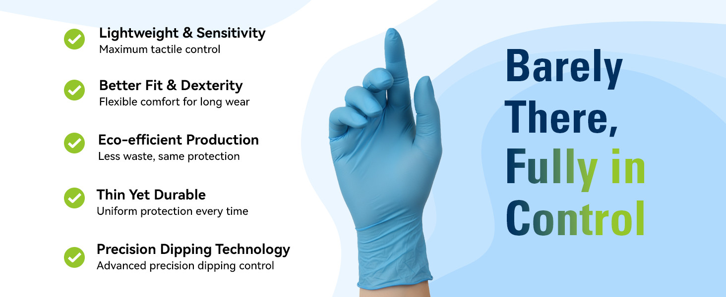 Nitrile Gloves, Food Safe Disposable Gloves Latex Free, Blue Rubber Gloves