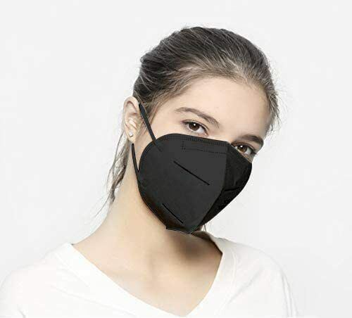 Black Color KN95 Protective 5 Layer Face Mask Disposable Respirator BFE 95%