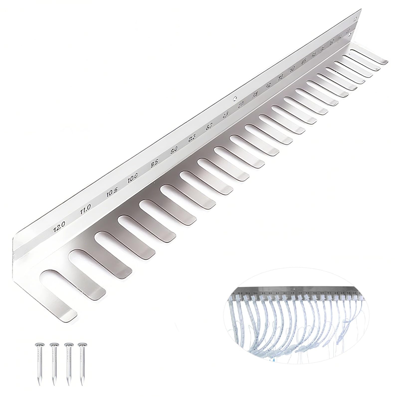 22.05 inch Stainless Steel Wall Hanging Intubation Tube Holder Equipment Rack